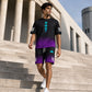 👕Set de tricou și pantaloni scurți pentru bărbați, vară – Design gradient, respirabil și ușor – Perfect pentru zilele călduroase și ieșirile casual 🩳