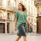👕 50% REDUCERE ACUM! 🌸 Bluză cu mâneci scurte și imprimeu de primăvară – țesătură ușoară, imprimeuri vibrante și croială casual 👚