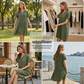 🍃☁️ Rochie lejeră și respirabilă pentru femei, cu decolteu în V și buzunare 😍