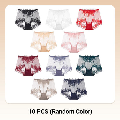 💥REA 49% RABATT😍Handvirkade spetsboxershorts med hög midja för kvinnor