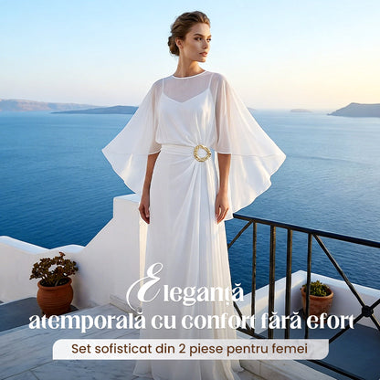 💖Set elegant pentru femei cu salopetă și kimono transparent