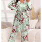 Set confortabil de pijamale din 3 piese – halat, camisol și pantaloni lungi