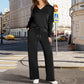 Compleu Casual 2 Piese, Bluza cu Fermoar și Pantaloni Largi cu Șnur, Tricotat Moale — 6 Culori