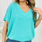 ⏳VÂNZARE FIERBINTE DE VARĂ 49% OFF💥Femei V-Neck Versatil Casual Liliac Maneca Tricou Topuri