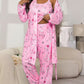 Set confortabil de pijamale din 3 piese – halat, camisol și pantaloni lungi