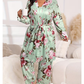 Set confortabil de pijamale din 3 piese – halat, camisol și pantaloni lungi