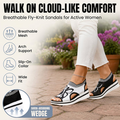 👡49% REDUCERE!🌴Sandale femei cu platformă, împletite, cu vârf deschis, suport respirabil pentru boltă, încălțăminte căptușită pentru vară, plajă și vacanță, tip slip-on