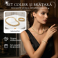 💎 Set colier și brățară cu zale în formă de frunză, cu strasuri, reglabile – Strălucitor, elegant și versatil✨💝