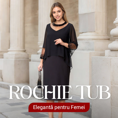 ✨Rochii elegante negre cu mânecă 3/4 pentru femei