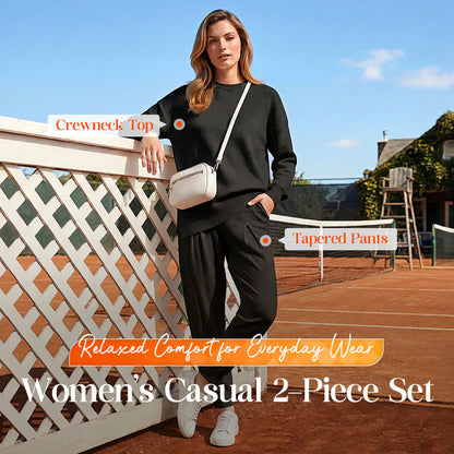 🔥Set de top cu tiv neregulat și pantaloni casual pentru femei