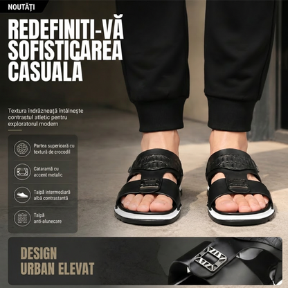 👞 Sandale bărbătești din piele ecologică pentru vară, ușoare, potrivite pentru toată ziua