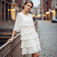 💖Rochie elegantă pentru femei, cu mâneci cu volane, în straturi – Stil natural pentru orice ocazie💃