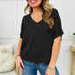 ⏳VÂNZARE FIERBINTE DE VARĂ 49% OFF💥Femei V-Neck Versatil Casual Liliac Maneca Tricou Topuri
