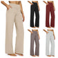 💖PROMOTIE DE ZIUA DE AZI - 50% REDUCERE 💖 Pantaloni largi casual pentru yoga, cu talie înaltă, pentru femei