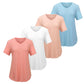 🌸Breathable Soft Comfort🌿Bluză Casual pentru Femei, cu Decolteu în V și Mânecă Scurtă✨