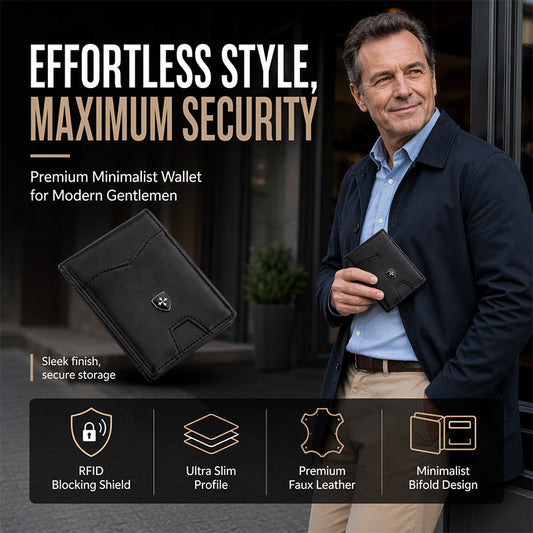✨ Portcard premium combinat din piele naturală și fibră de carbon, tehnologie blocare RFID anti-copiere date carduri, design compact practic pentru portabilitate zilnică