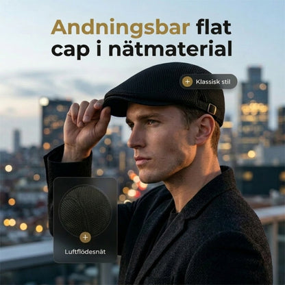 🧢Șapcă plată respirabilă cu curea ajustabilă – țesătură din plasă, stil clasic Ivy și bandă de transpirație integrată🌞