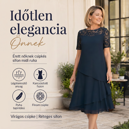 Rochie Midi în Linie A, cu Stratificare din Tul, pentru Femei