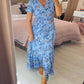 【S-4XL】💝Rochie cu imprimeu floral și decolteu ascuțit