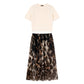 Set din două piese pentru femei: pulover și fustă leopard fluida