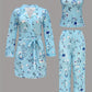 Set confortabil de pijamale din 3 piese – halat, camisol și pantaloni lungi