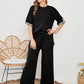 🧶 Set damă 2 piese cu top tricotat și pantaloni largi
