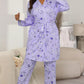 Set confortabil de pijamale din 3 piese – halat, camisol și pantaloni lungi