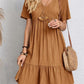 【S-3XL】👗Rochie lungă casual cu mânecă scurtă