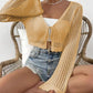 🌈Cardigan Cropped Femei cu Șnur și Mâneci Volanate - Casual 2026
