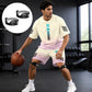 👕Set de tricou și pantaloni scurți pentru bărbați, vară – Design gradient, respirabil și ușor – Perfect pentru zilele călduroase și ieșirile casual 🩳