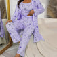 Set confortabil de pijamale din 3 piese – halat, camisol și pantaloni lungi