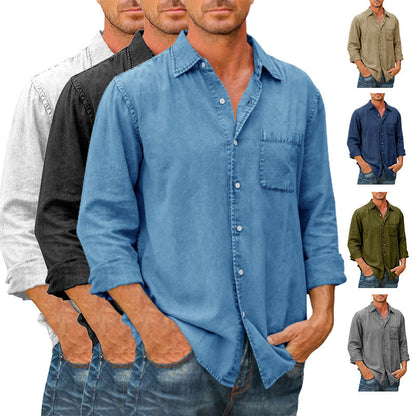 Cămașă din denim pentru bărbați (mâneci lungi)