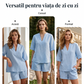 Set scurt de două piese cu decolteu în V, casual pentru femei