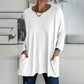 🎉2026 Hot Sale 49% OFF💞 Damer Rund hals Långärmad Löst sittande Fick-T-shirt