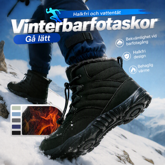Halkfria och vattentäta vinter barfota skor (unisex)