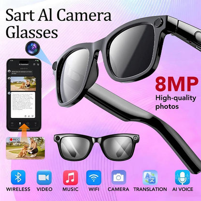 🕶️Ochelari Inteligenți AI cu ChatGPT, Cameră 8MP, Video 4K, Traducere în Timp Real, Bluetooth 5.4 și Audio HiFi🔥🔥
