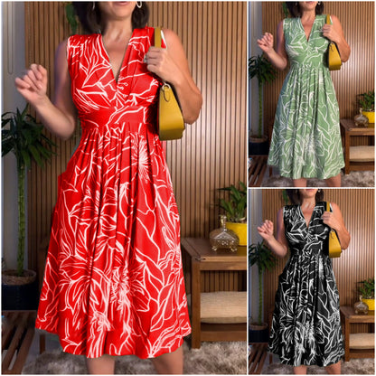🎉PROMOTIE DE ZIUA ULTIMA - 50% REDUCERE💃2026 Vara bumbac V-Neck Rochii