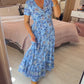 【S-4XL】💝Rochie cu imprimeu floral și decolteu ascuțit