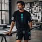 👕Set de tricou și pantaloni scurți pentru bărbați, vară – Design gradient, respirabil și ușor – Perfect pentru zilele călduroase și ieșirile casual 🩳