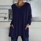 🎉2026 Hot Sale 49% OFF💞 Damer Rund hals Långärmad Löst sittande Fick-T-shirt
