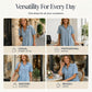 👗🌿 Rochie Midi din Denim cu Guler Tip Cămaşă & Buzunare – Croială Lejeră Slimming, 2 Culori, Mărimi S-3XL ✨💙