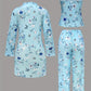 Set confortabil de pijamale din 3 piese – halat, camisol și pantaloni lungi