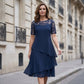Rochie Midi în Linie A, cu Stratificare din Tul, pentru Femei