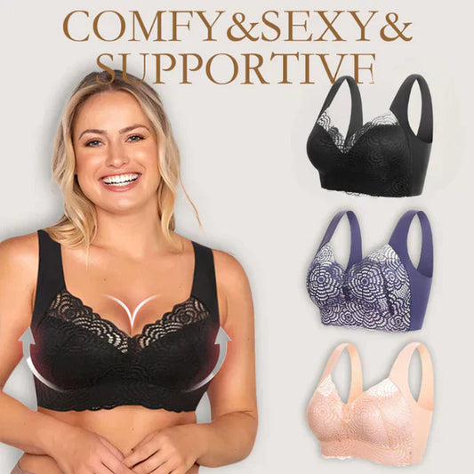 【⏰Cumpără 1, Primești 2 Gratis⏰】🌸Super Ofertă💐Sutien din Dantelă Fără Cusături, cu Efect de Ridicare și Modelare Totală