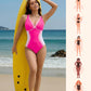 🔥VÂNZARE DE ZIUA DE NAȘTERE 50% REDUCERE👙Costum de baie întreg cu blocuri de culoare și efect de slăbire