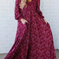 💃Rochie lungă pentru femei, cu talie smocată, din rayon floral, căptușită