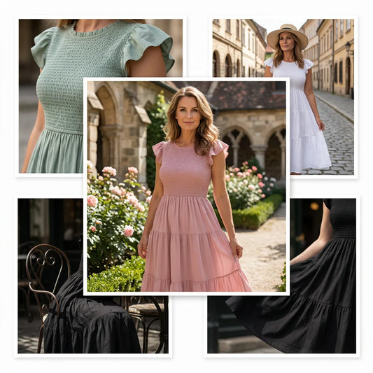 💝Reducere de 50%💝Femei de vară Casual Flutter scurt Midi rochie💥