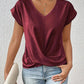 👚Tricou Elegant cu Mâneci Scurte și Decolteu în V