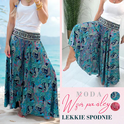 🌸Pantaloni cu talie elastică cu model etnic