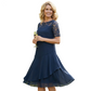 Rochie Midi în Linie A, cu Stratificare din Tul, pentru Femei